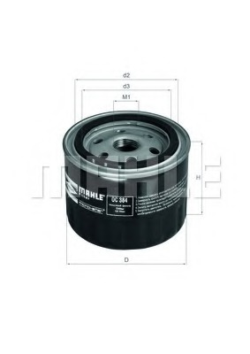MAHLE / Knecht Filter OC 384 Фильтр масляный ВАЗ 2108-2112/PRIORA/KALINA/GRANTA/NIVA